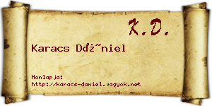 Karacs Dániel névjegykártya