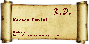 Karacs Dániel névjegykártya